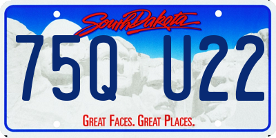 SD license plate 75QU22