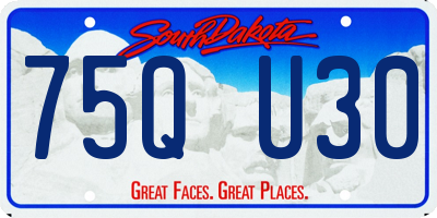 SD license plate 75QU30