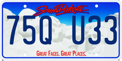 SD license plate 75QU33