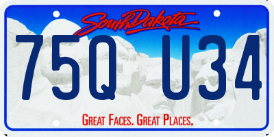 SD license plate 75QU34