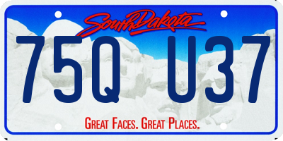 SD license plate 75QU37