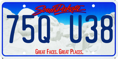 SD license plate 75QU38