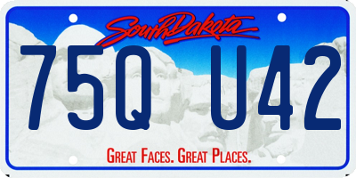 SD license plate 75QU42