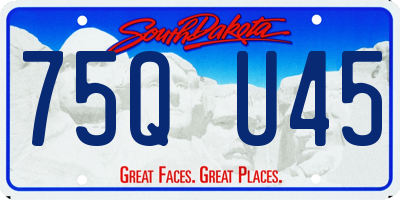SD license plate 75QU45