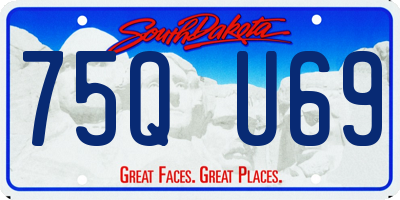 SD license plate 75QU69