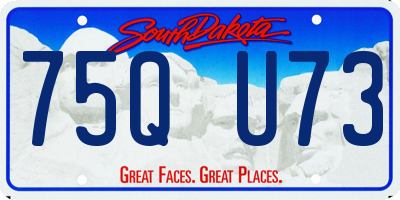 SD license plate 75QU73