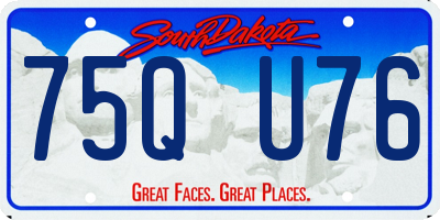 SD license plate 75QU76