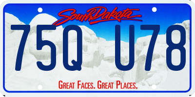SD license plate 75QU78