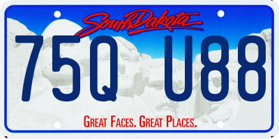 SD license plate 75QU88