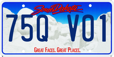 SD license plate 75QV01
