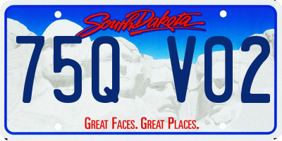 SD license plate 75QV02