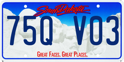 SD license plate 75QV03