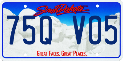 SD license plate 75QV05