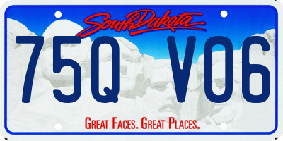 SD license plate 75QV06