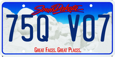 SD license plate 75QV07