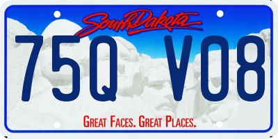 SD license plate 75QV08