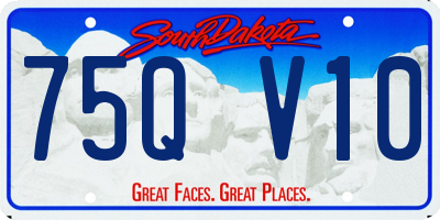 SD license plate 75QV10