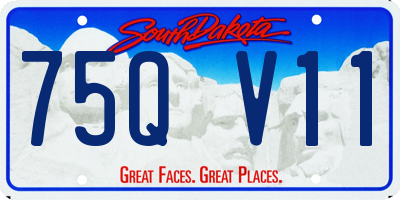 SD license plate 75QV11