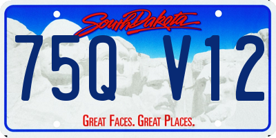 SD license plate 75QV12