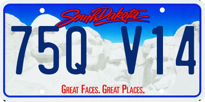 SD license plate 75QV14