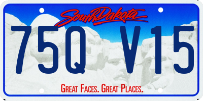 SD license plate 75QV15