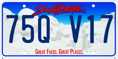 SD license plate 75QV17