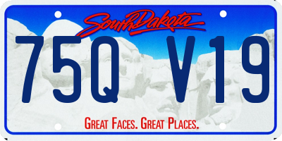 SD license plate 75QV19
