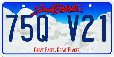 SD license plate 75QV21