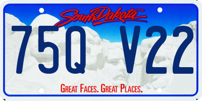 SD license plate 75QV22