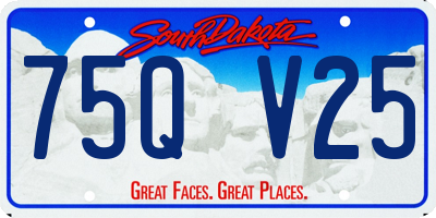 SD license plate 75QV25