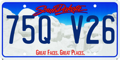 SD license plate 75QV26