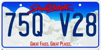 SD license plate 75QV28