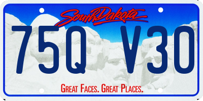 SD license plate 75QV30