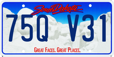 SD license plate 75QV31