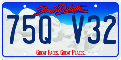 SD license plate 75QV32