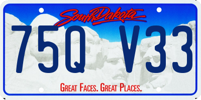 SD license plate 75QV33