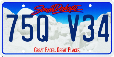 SD license plate 75QV34