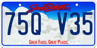 SD license plate 75QV35