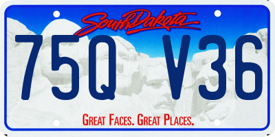 SD license plate 75QV36