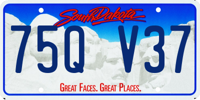 SD license plate 75QV37