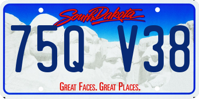SD license plate 75QV38