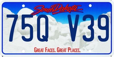 SD license plate 75QV39