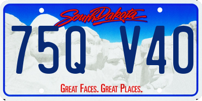 SD license plate 75QV40