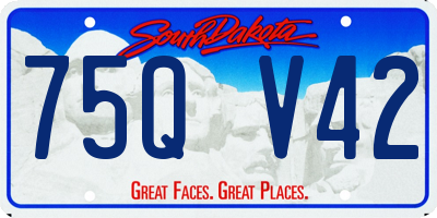 SD license plate 75QV42