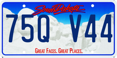 SD license plate 75QV44