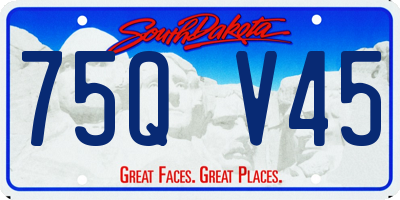 SD license plate 75QV45