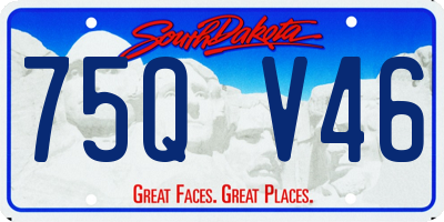 SD license plate 75QV46