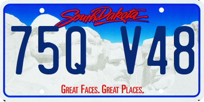 SD license plate 75QV48