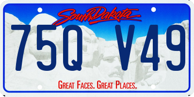 SD license plate 75QV49