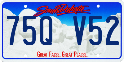 SD license plate 75QV52